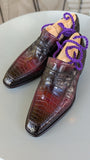 Ascot Ravenna - Burgundy Crocodile - Ascot Shoes