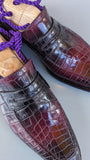 Ascot Ravenna - Burgundy Crocodile - Ascot Shoes