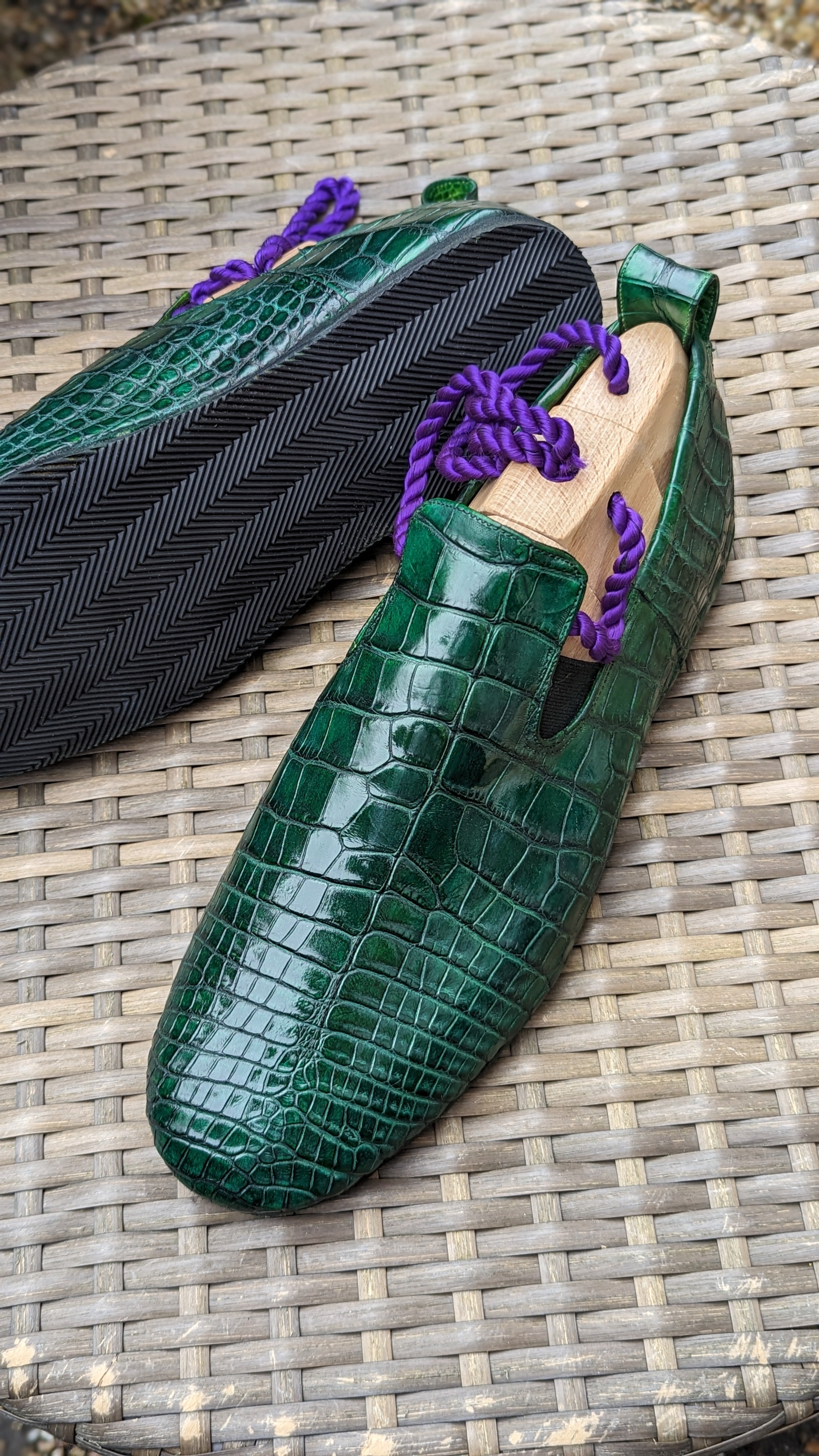 Ascot Tate - Jade Green Crocodile - Ascot Shoes