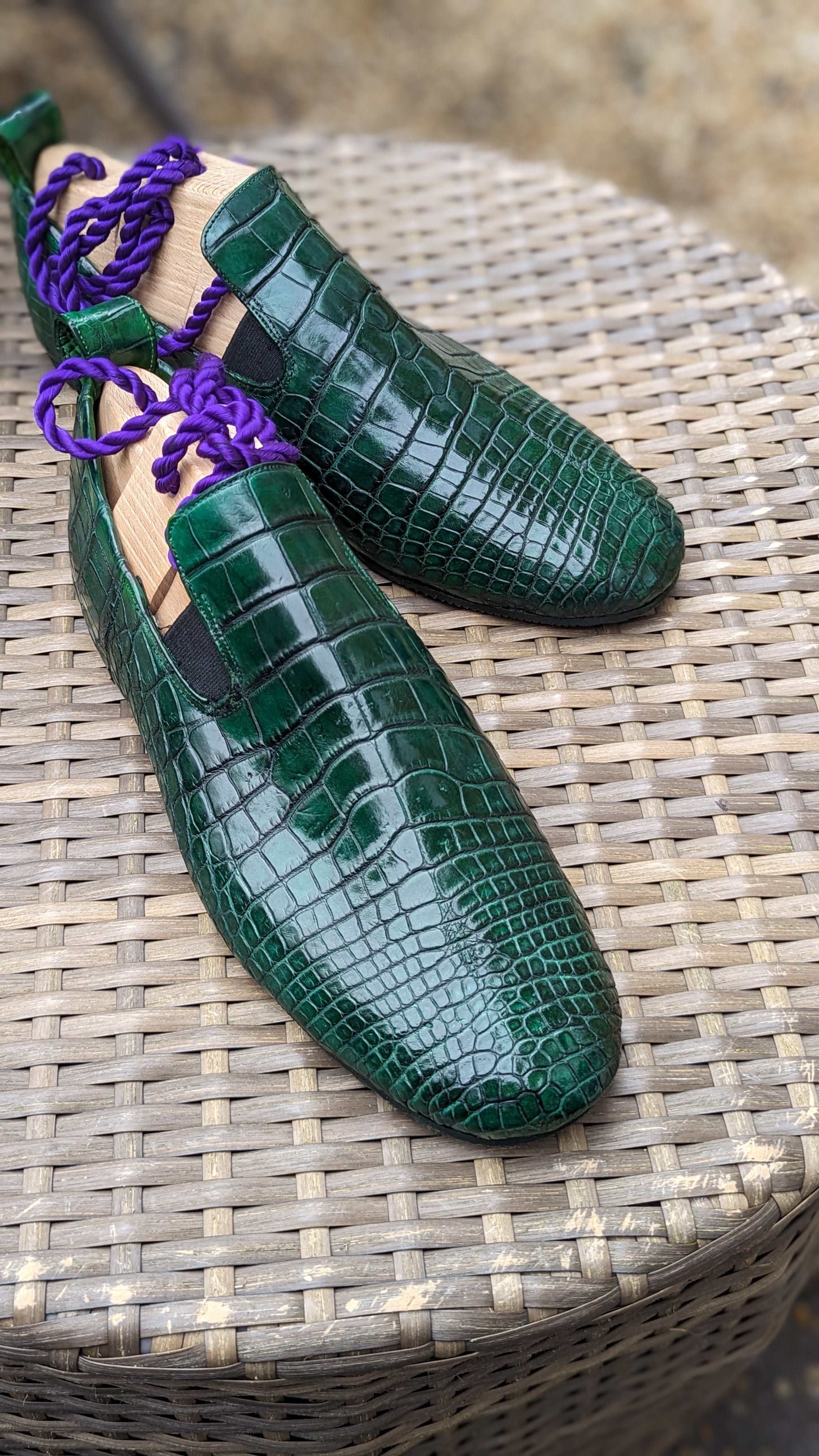 Ascot Tate - Jade Green Crocodile - Ascot Shoes