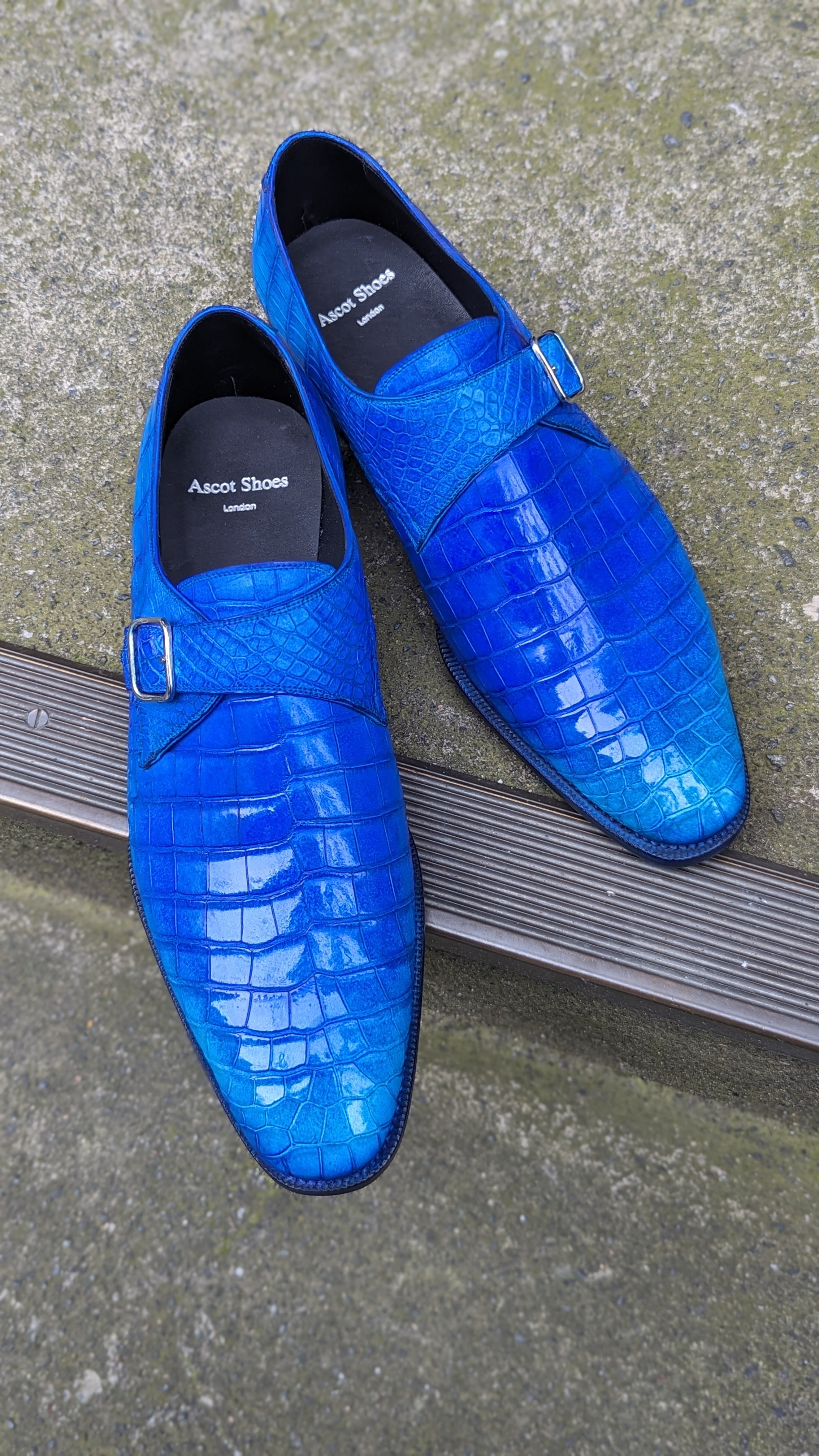 Ascot Monk Strap - Royal Blue Patina - Ascot Shoes