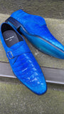 Ascot Monk Strap - Royal Blue Patina - Ascot Shoes