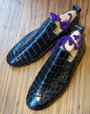 Ascot Tate - Black Crocodile - Ascot Shoes