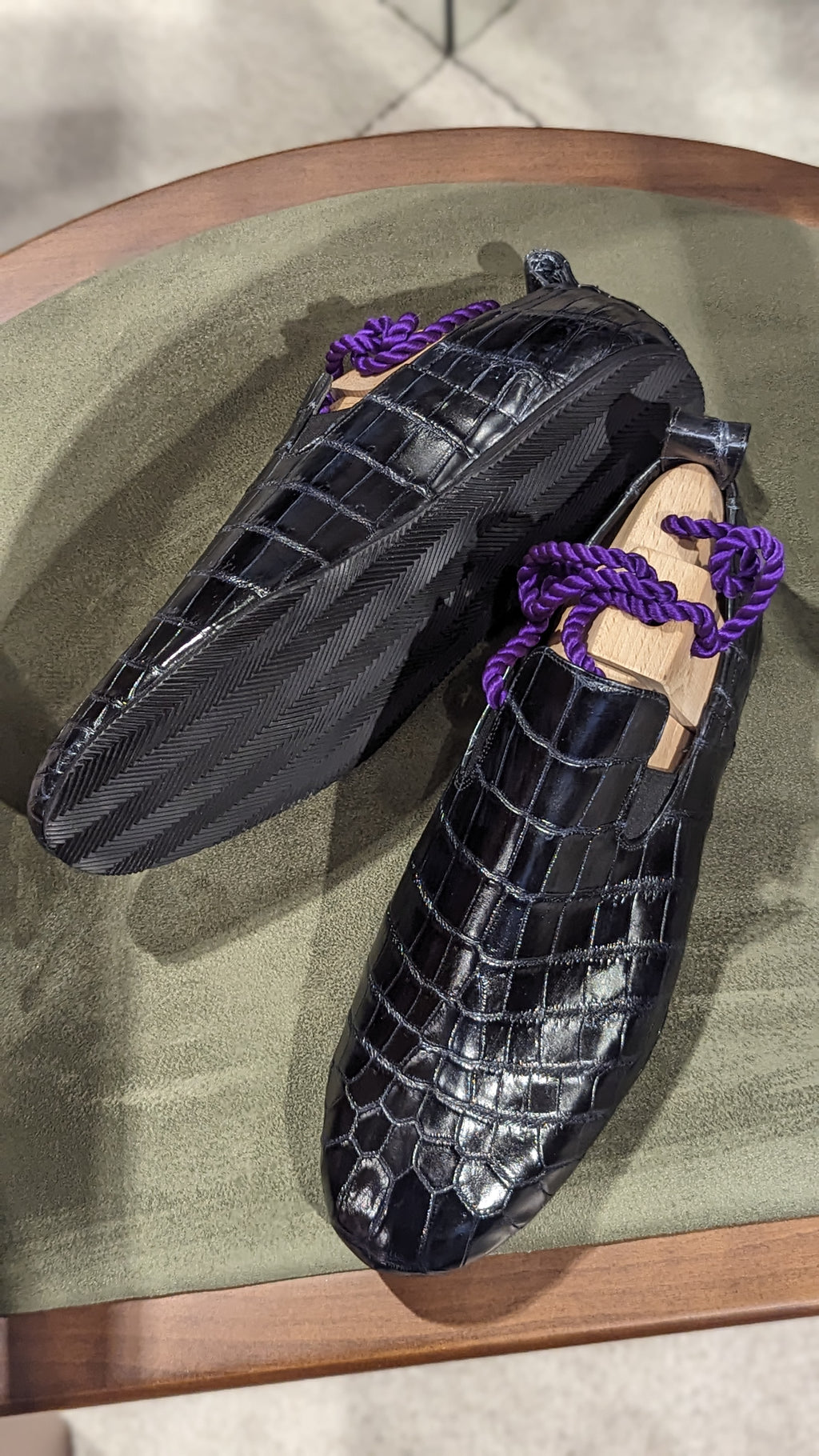Ascot Tate - Black Crocodile - Ascot Shoes