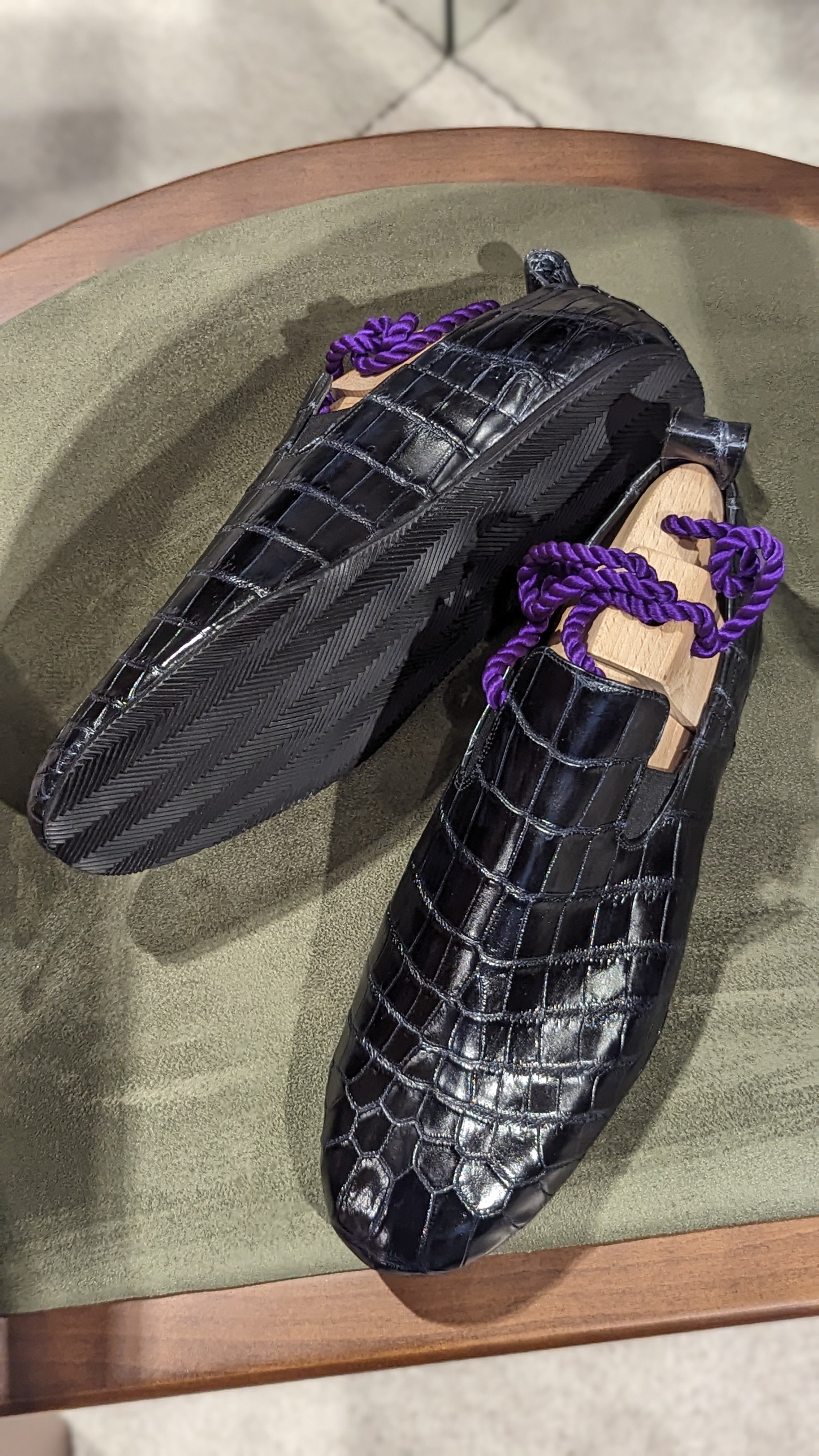 Ascot Tate - Black Crocodile - Ascot Shoes
