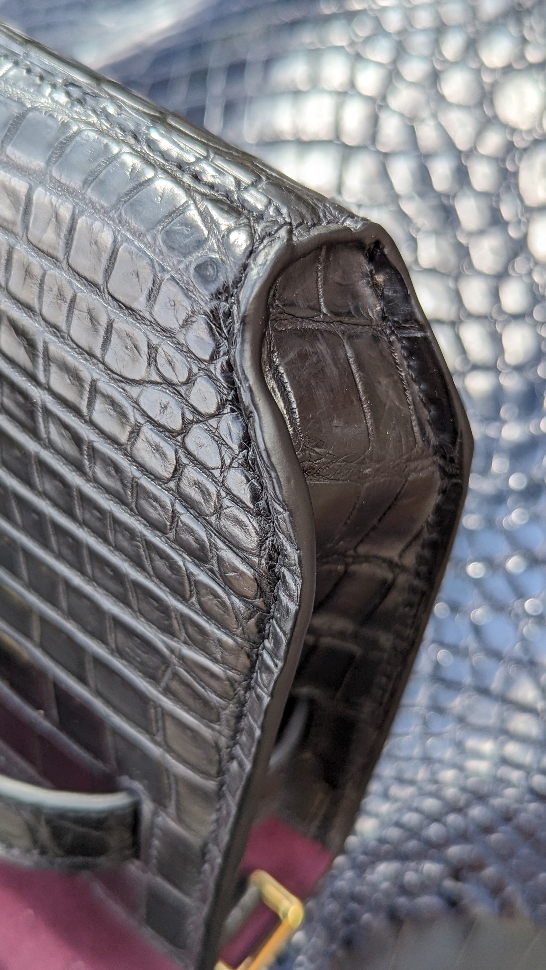 Clutch Bag - Black Crocodile 20 cm - Ascot Shoes