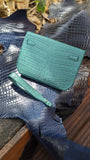 Clutch Bag - Green Crocodile - Ascot Shoes