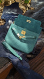 Clutch Bag - Green Crocodile - Ascot Shoes