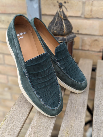 Ascot Sunseeker - Green Suede & Crocodile