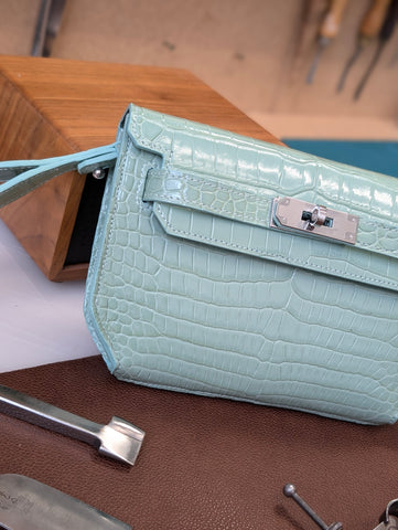 Clutch Bag - Apple Green Crocodile
