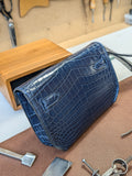 Clutch Bag - Navy Crocodile - Ascot Shoes