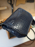 Clutch Bag - Navy Crocodile - Ascot Shoes