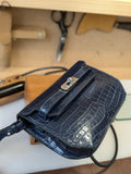 Clutch Bag - Navy Crocodile - Ascot Shoes