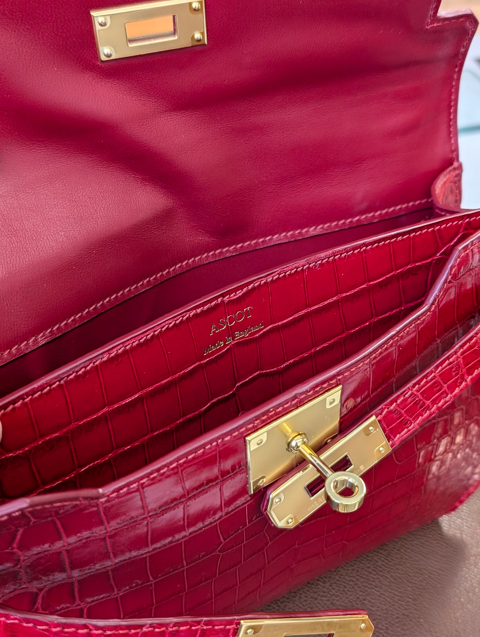 Clutch Bag - Red Crocodile 20 cm - Ascot Shoes