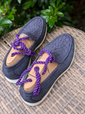 Ascot Cannes - Navy Nubuck Crocodile & Suede - Ascot Shoes