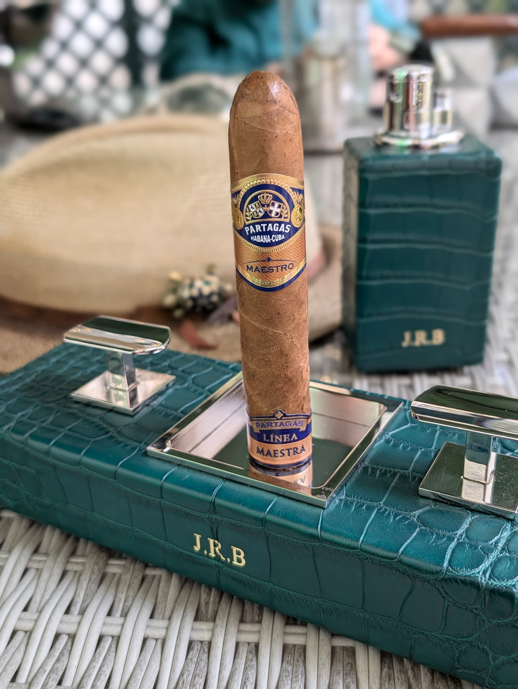 Crocodile Cigar Ashtray & Lighter Set - Ascot Shoes