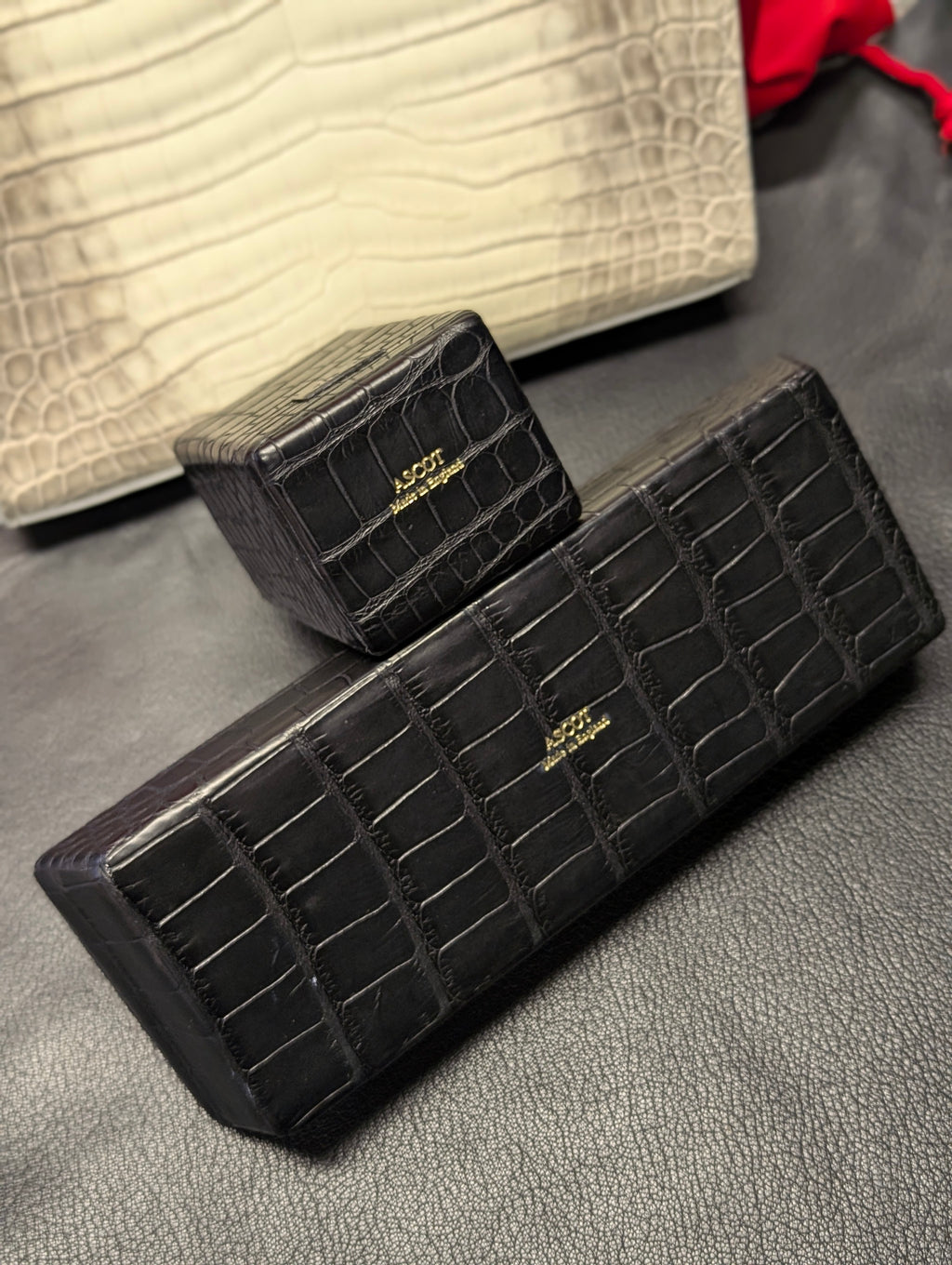 Crocodile Cigar Ashtray & Lighter Set - Ascot Shoes