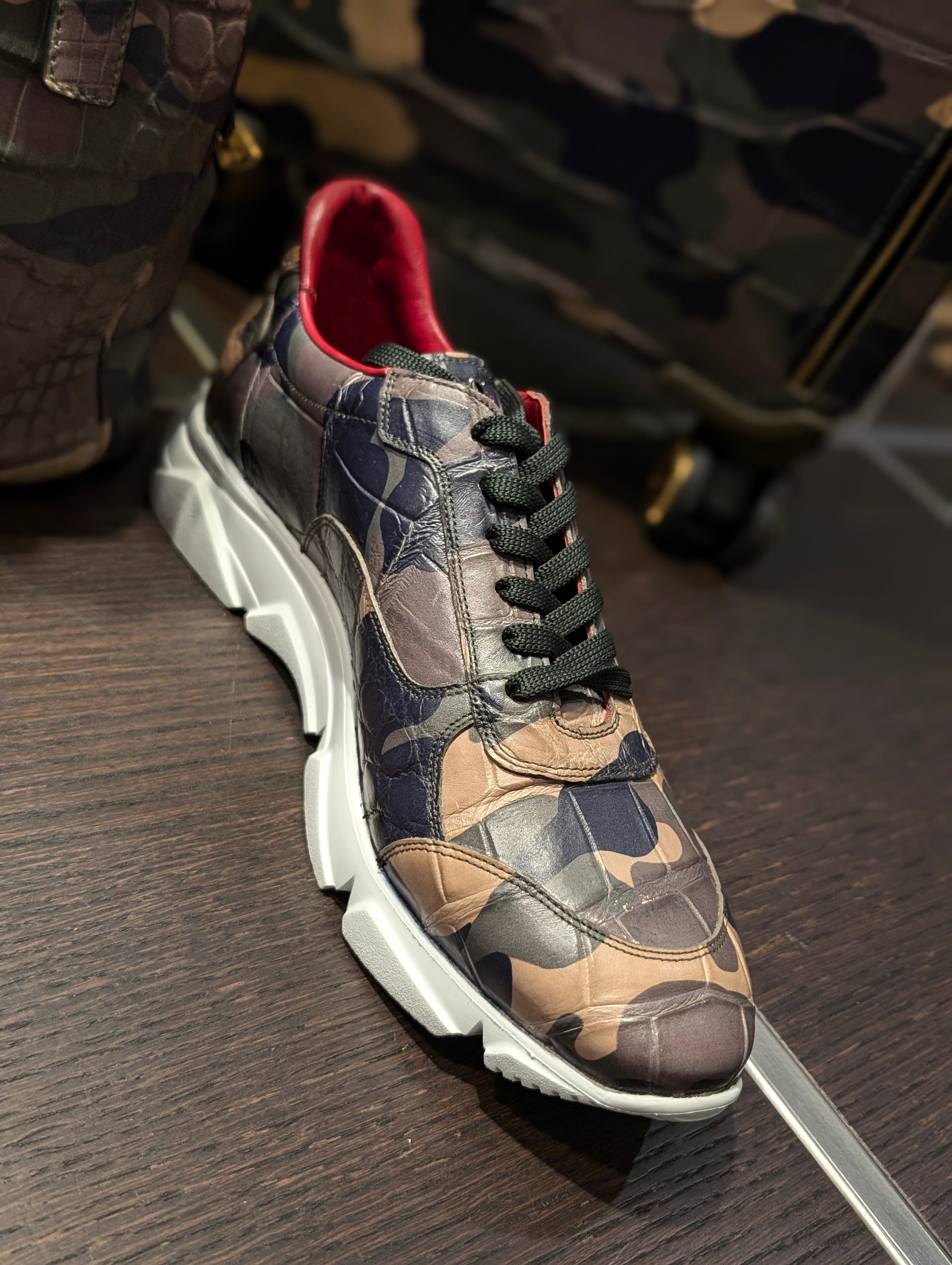 Bespoke Sneakers - Camouflage Crocodile - Ascot Shoes
