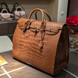 Bespoke Weekender - Tan Crocodile - Ascot Shoes