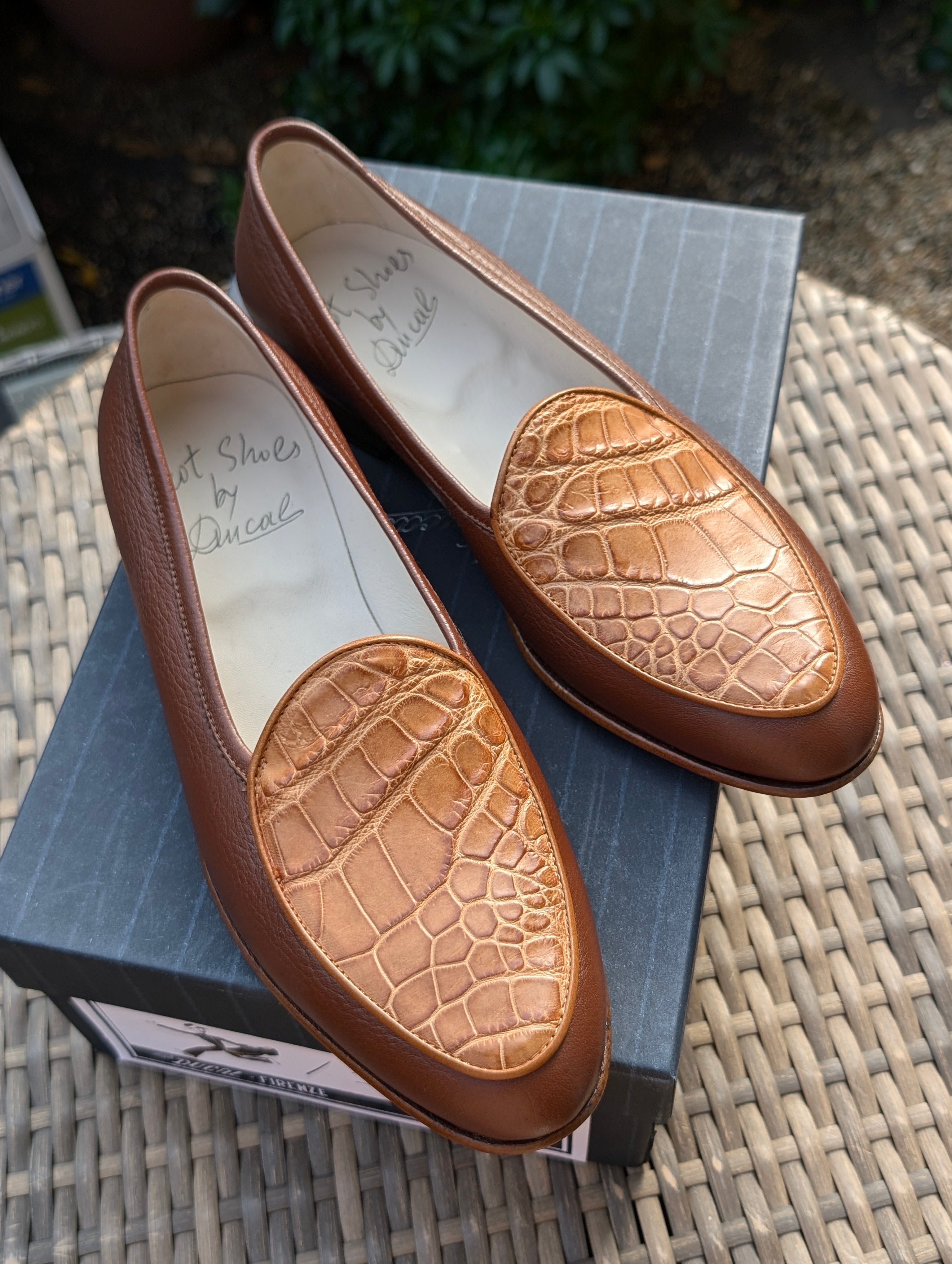 Ascot Belgian Loafer - Tan Crocodile & Deer, UK 6 - Ascot Shoes