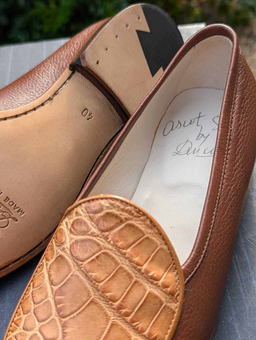 Ascot Belgian Loafer - Tan Crocodile & Deer, UK 6 - Ascot Shoes