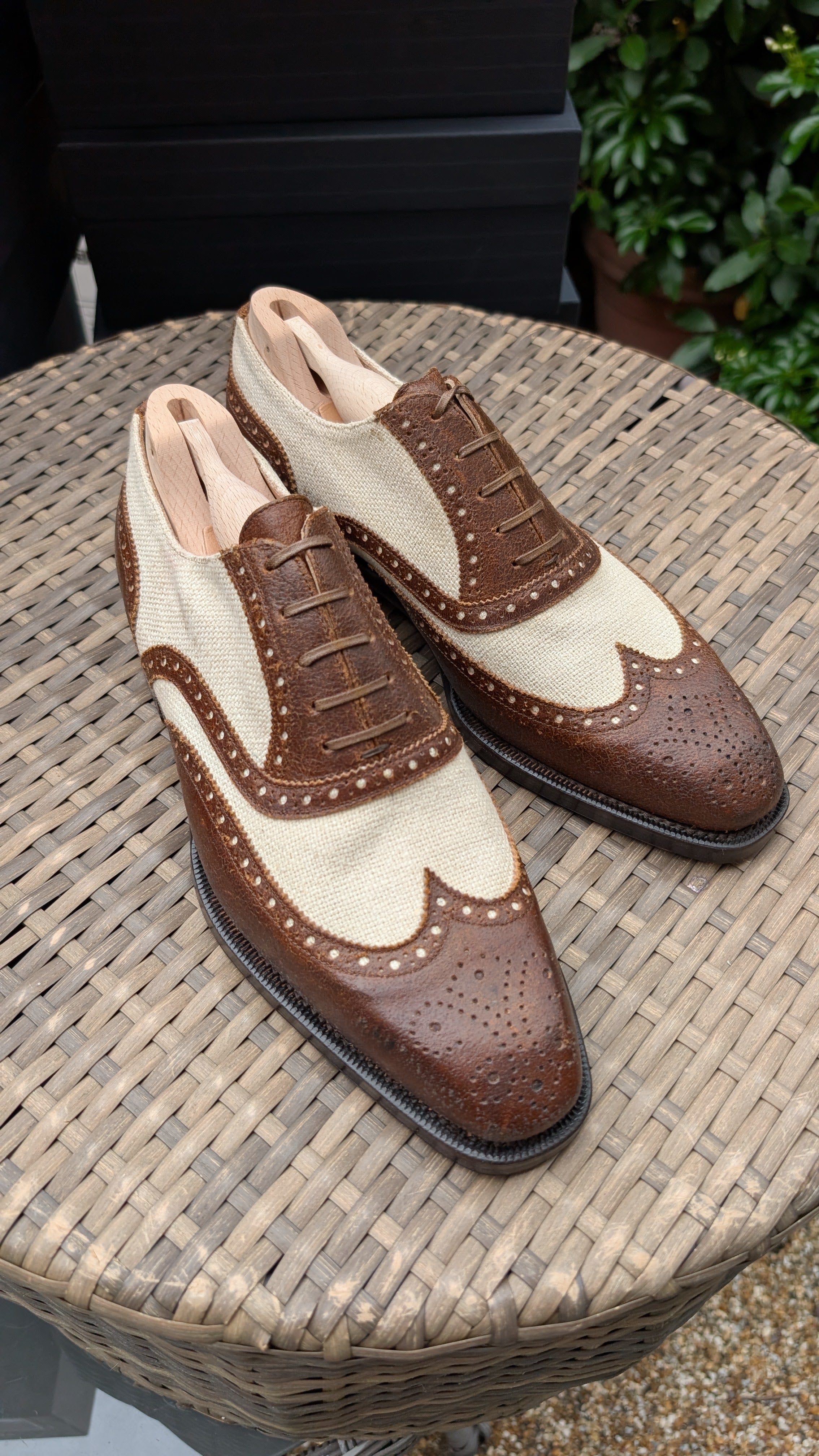 Ducal Oxford - Tan Leather & Canvas, UK 9 - Ascot Shoes