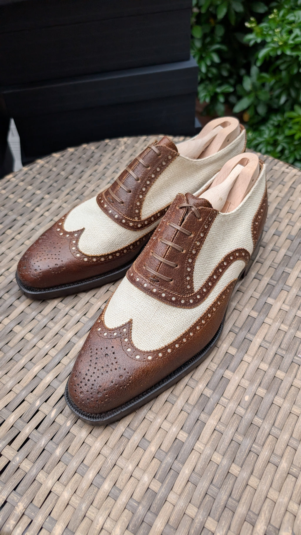 Ducal Oxford - Tan Leather & Canvas, UK 9 - Ascot Shoes