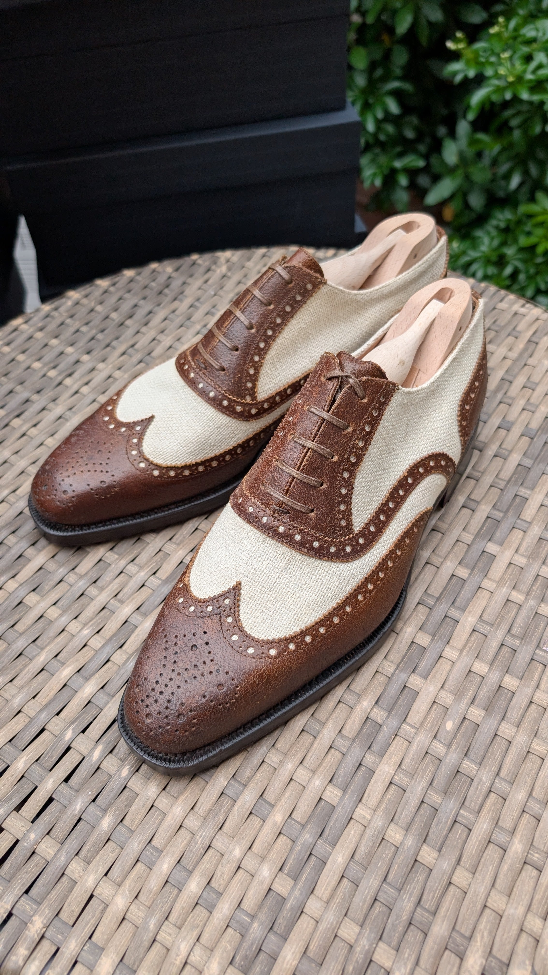 Ducal Oxford - Tan Leather & Canvas, UK 9 - Ascot Shoes