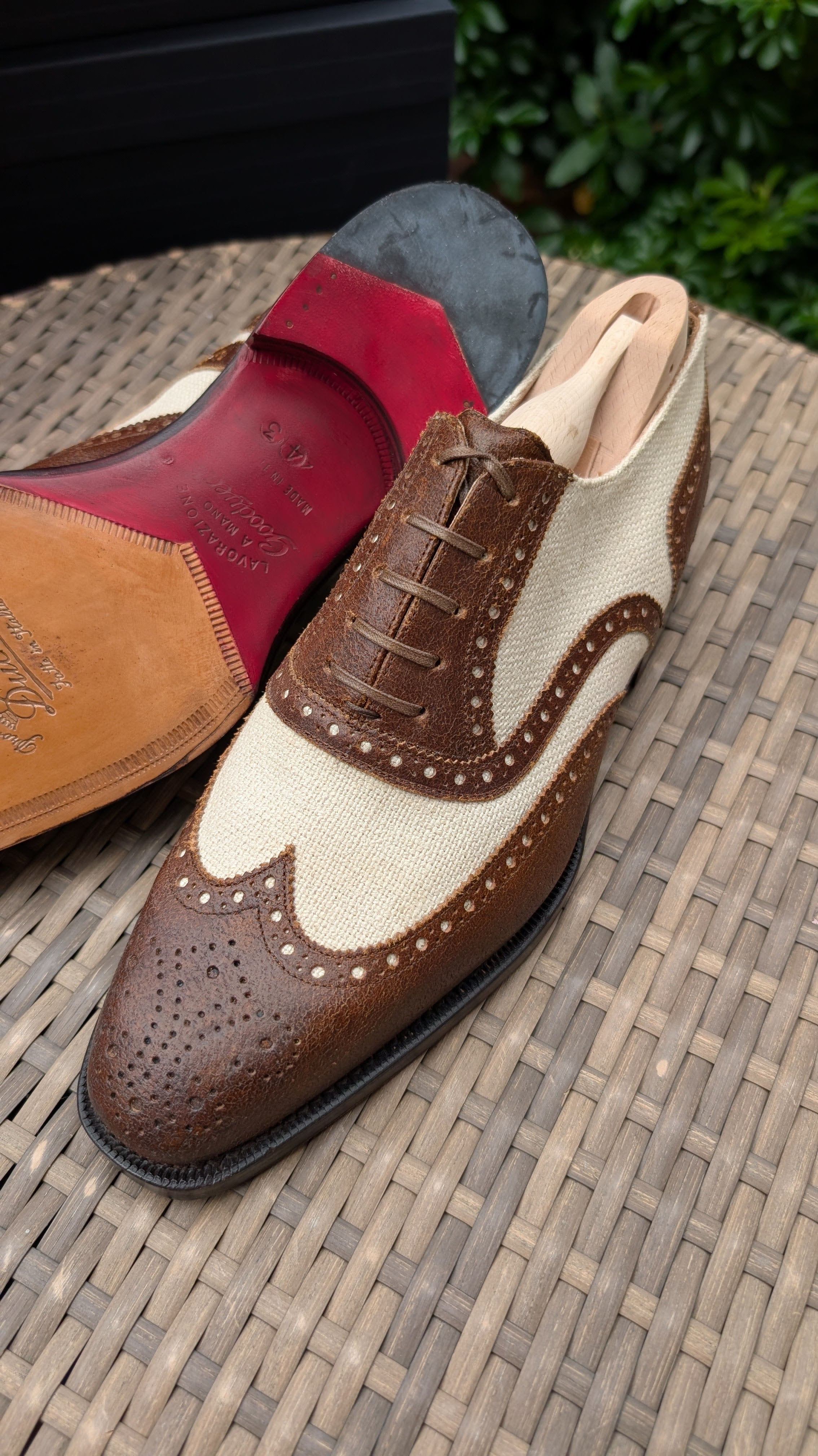 Ducal Oxford - Tan Leather & Canvas, UK 9 - Ascot Shoes