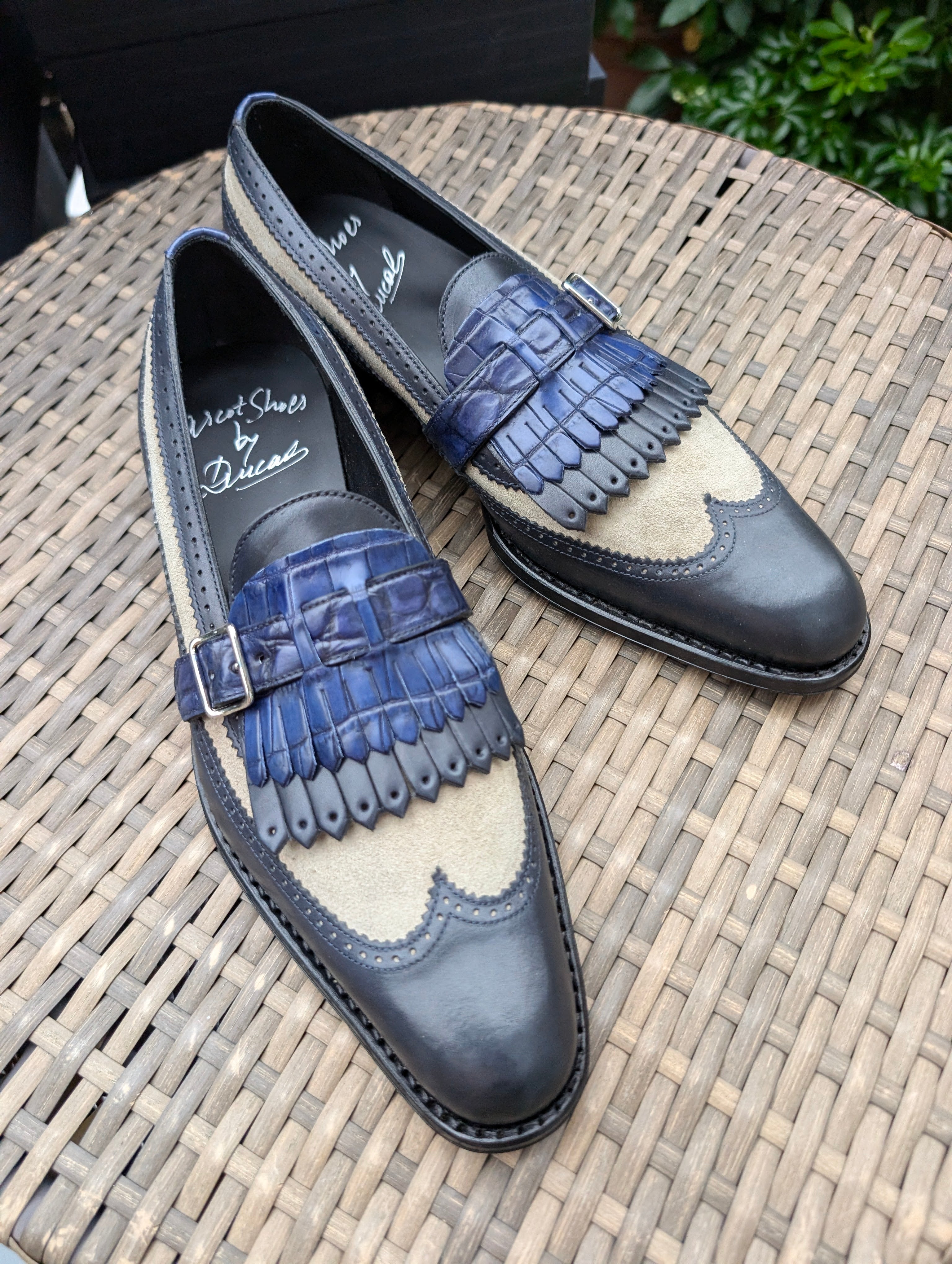 Ascot Shanghai Monks - Blue Combination, UK 8 - Ascot Shoes