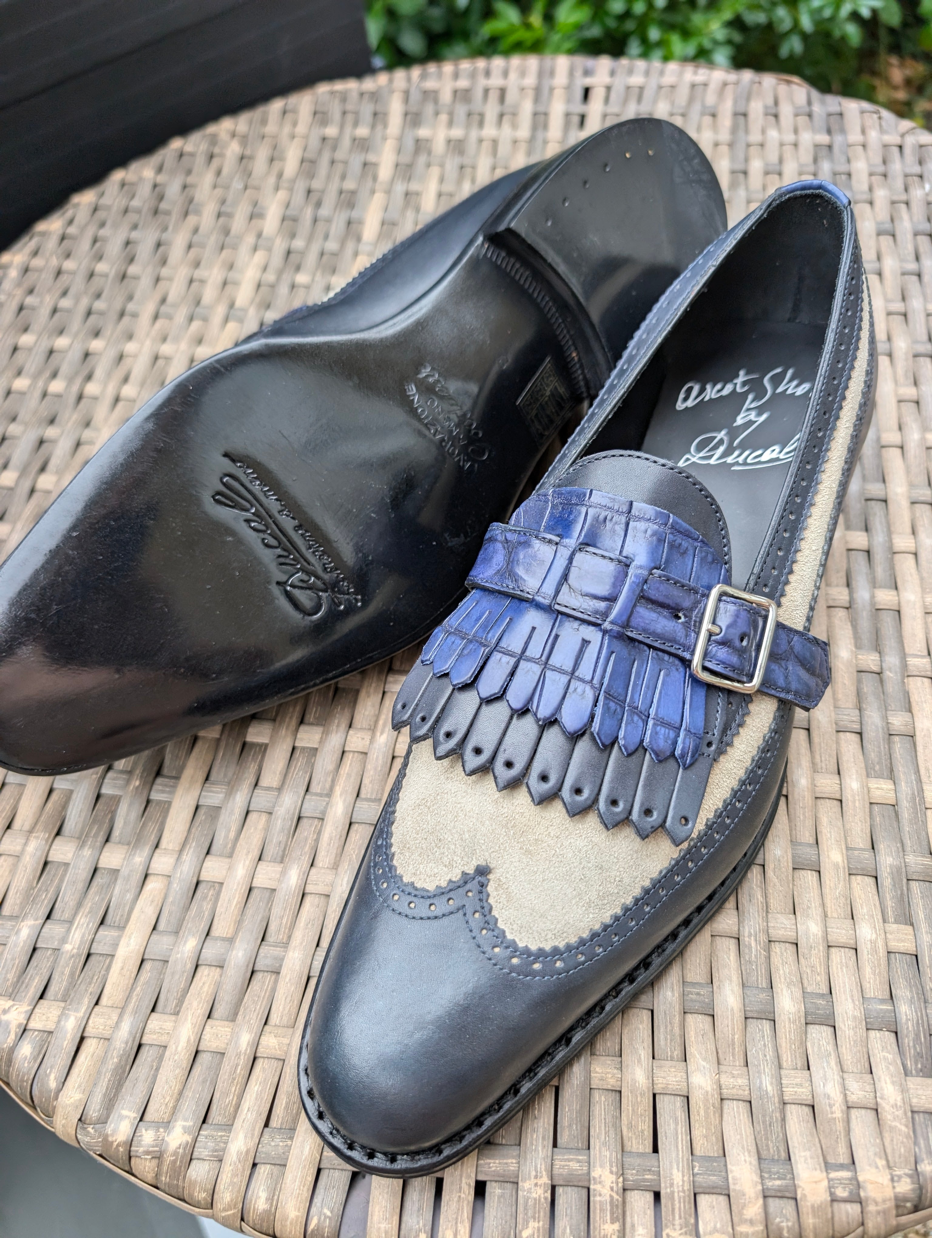 Ascot Shanghai Monks - Blue Combination, UK 8 - Ascot Shoes