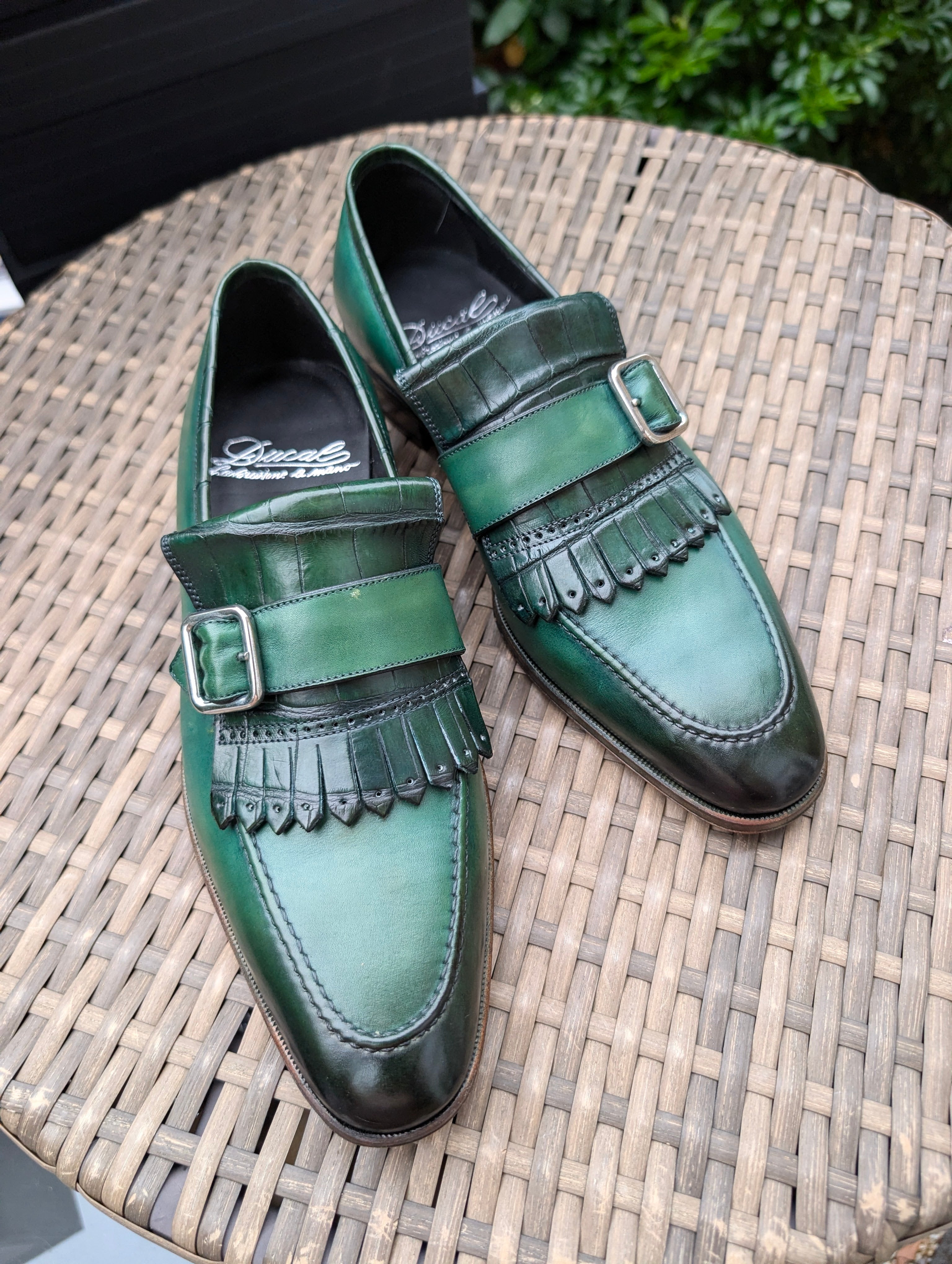 Ascot Golf Tassel Loafer - Green Semi Crocodile, UK 8