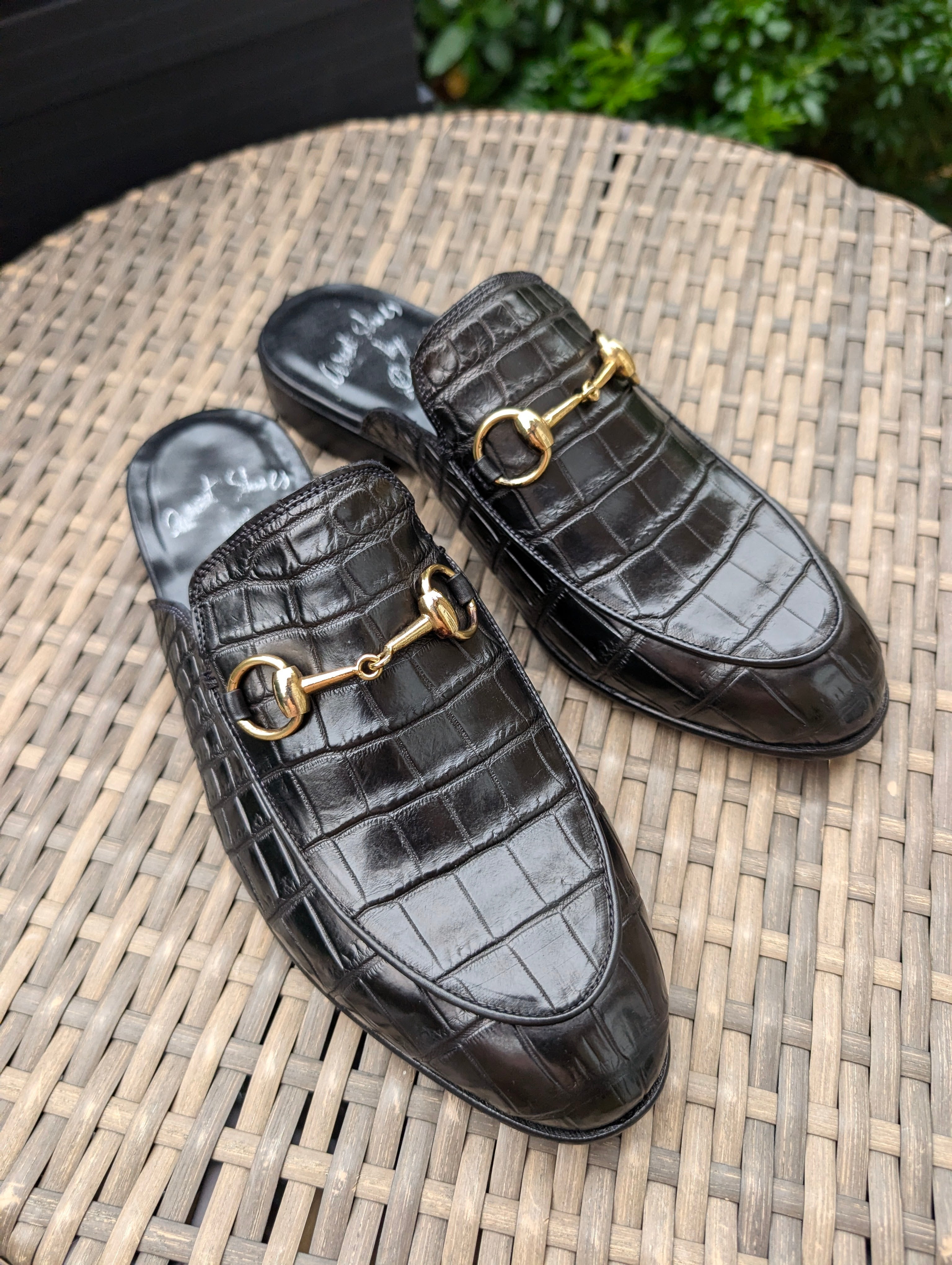 Ascot Vitello - Black Crocodile, UK 8 - Ascot Shoes