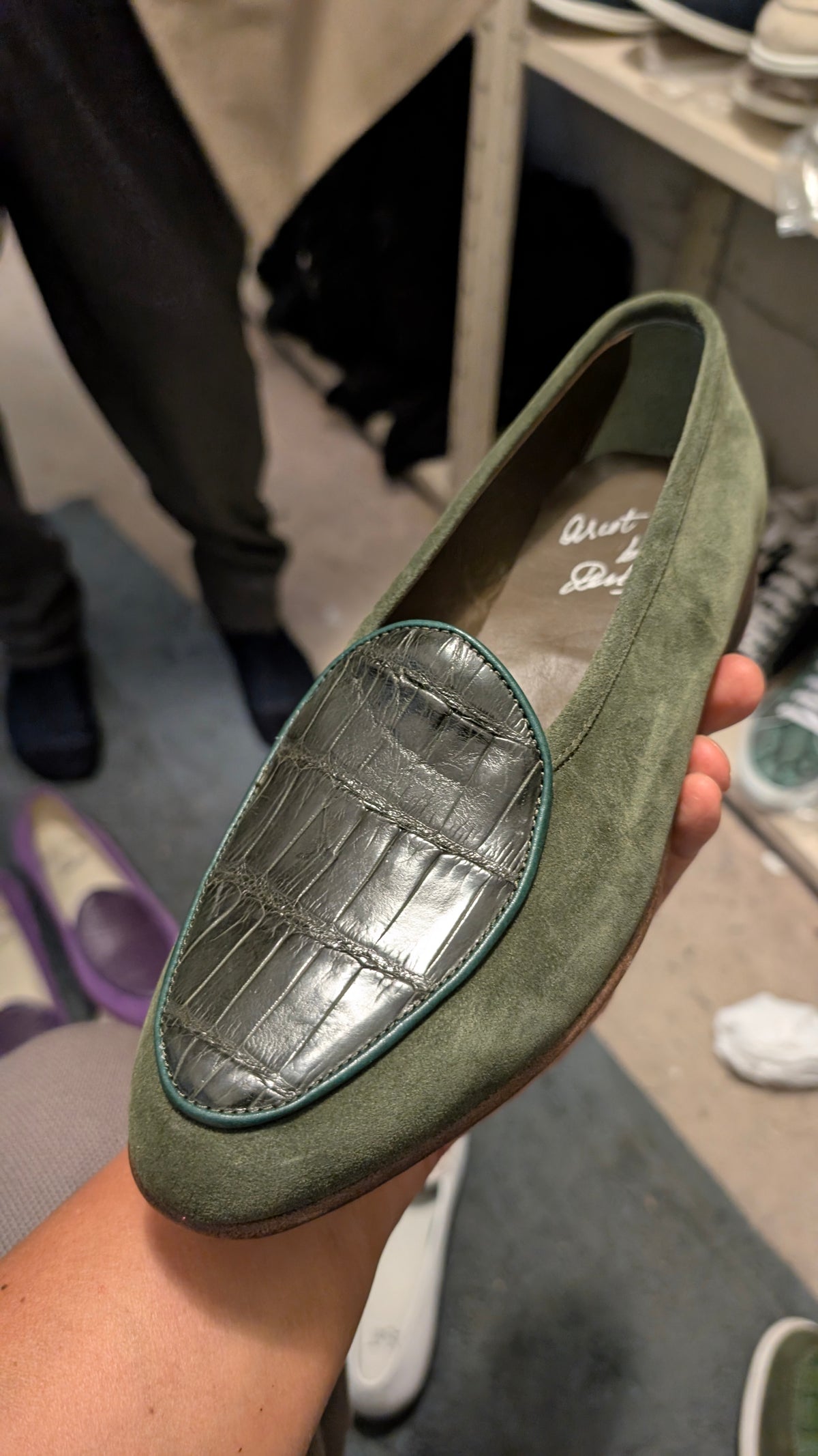 Invoice for Shawn Belgian Loafer's Olive Green UK7 - Ascot Shoes