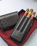 Bespoke Cigar Case - Black Ostrich - Ascot Shoes