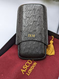 Bespoke Cigar Case - Black Ostrich - Ascot Shoes