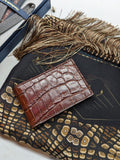 Bespoke ID & Travel card case - Dark Cognac Crocodile - Ascot Shoes