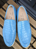 Ascot Cannes - Light Blue Crocodile - Ascot Shoes