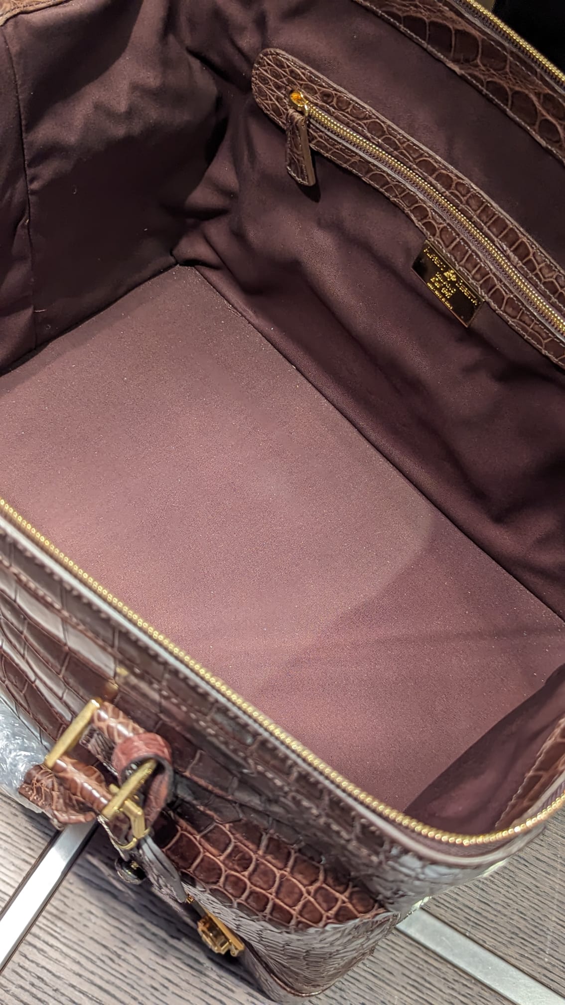Weekender Bag - Dark Cognac Crocodile - Ascot Shoes