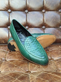 Belgian Loafer - Green Python - Ascot Shoes