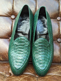 Belgian Loafer - Green Python - Ascot Shoes