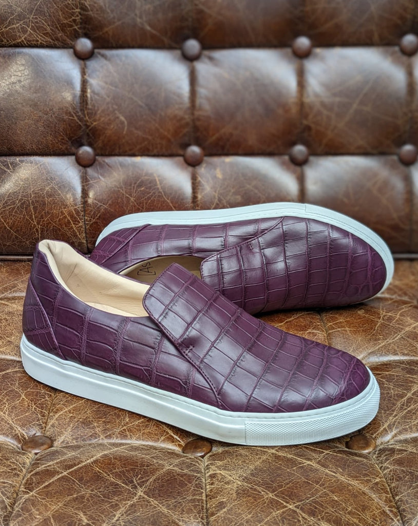 Ascot Cannes - Purple Crocodile, UK 10 - Ascot Shoes