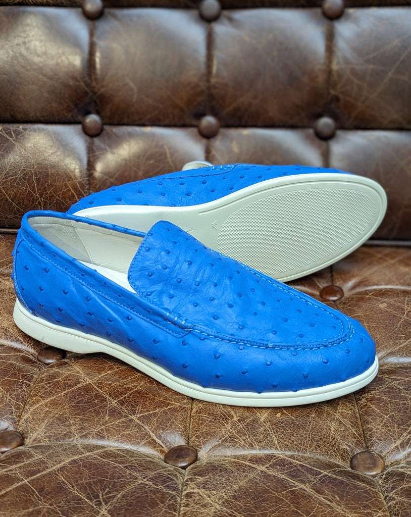Ascot Cannes - Light Blue Ostrich, UK 10 - Ascot Shoes