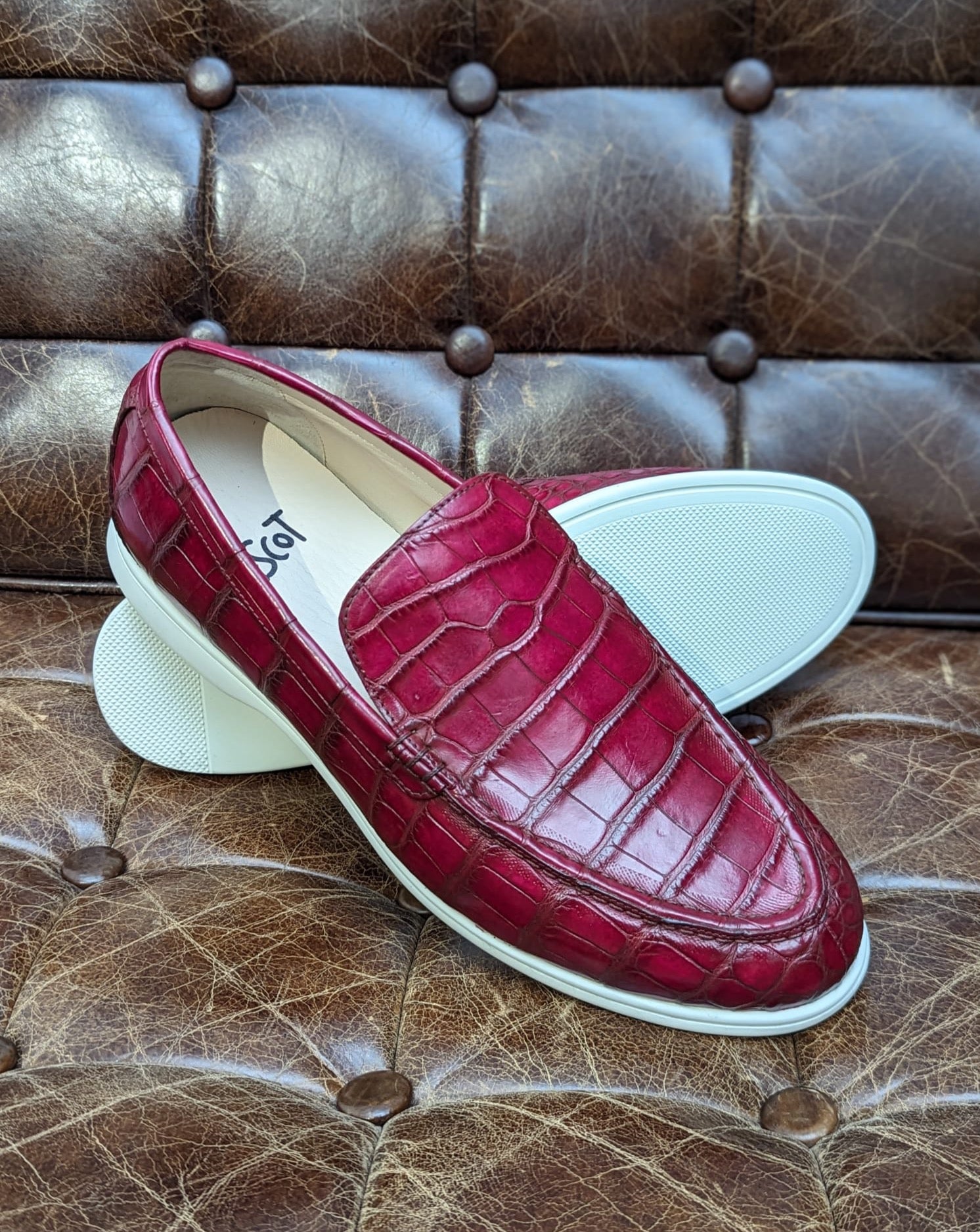 Ascot Cannes - Red Crocodile, UK 10 - Ascot Shoes