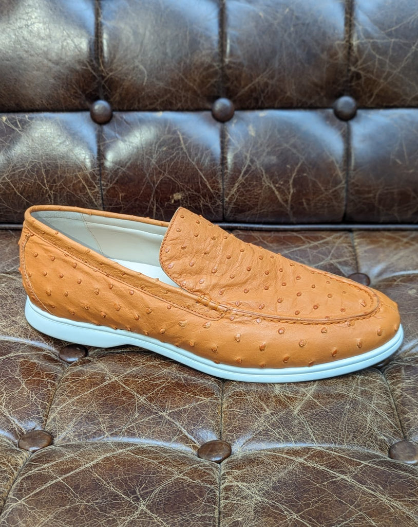 Ascot Cannes - Orange Ostrich, UK 10 - Ascot Shoes