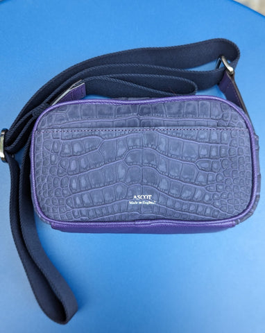 Bespoke Cross - Body Bag - Purple Crocodile