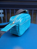 Bespoke Cross - Body Bag - Blue Crocodile - Ascot Shoes