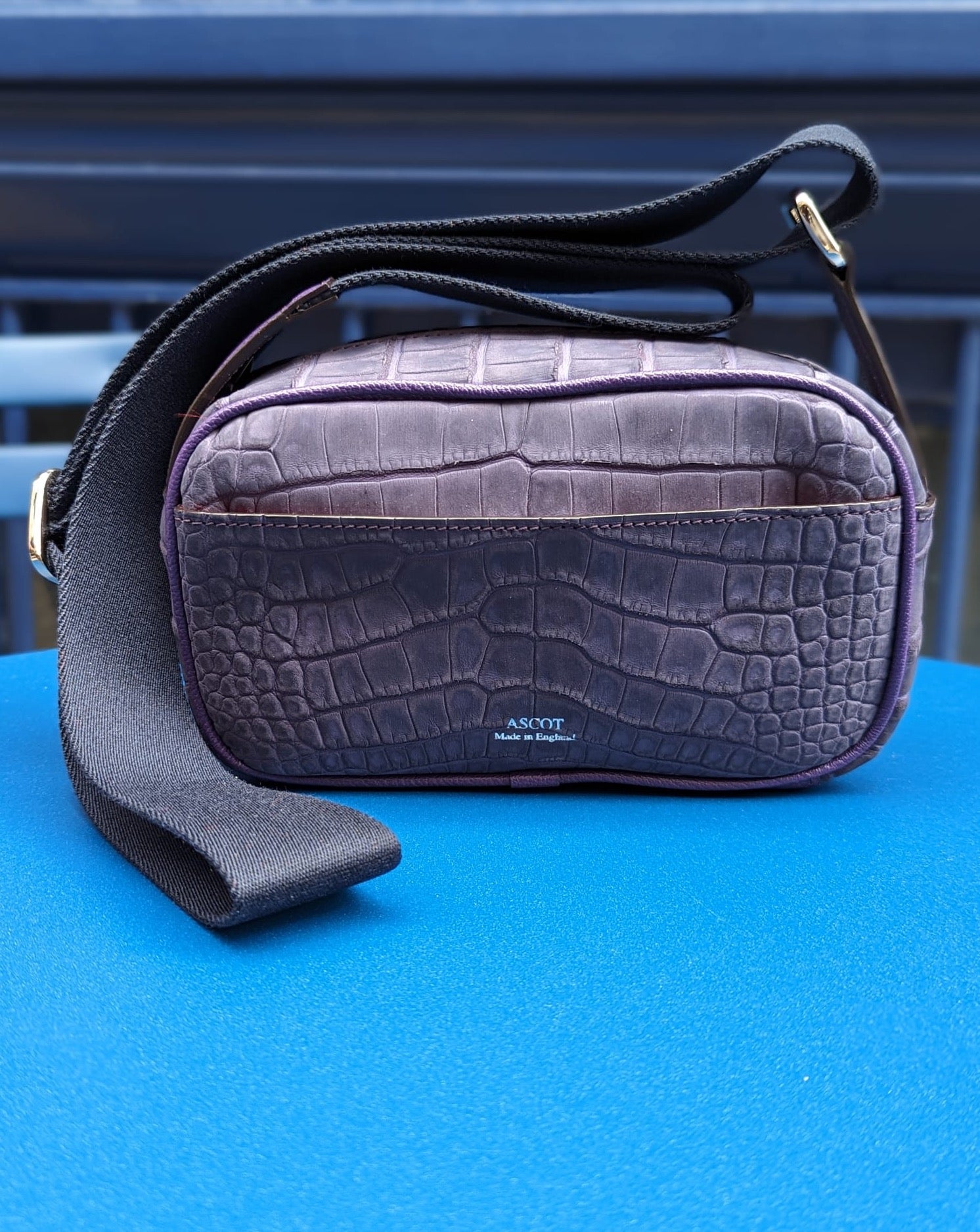 Bespoke Cross - Body Bag - Purple Crocodile - Ascot Shoes