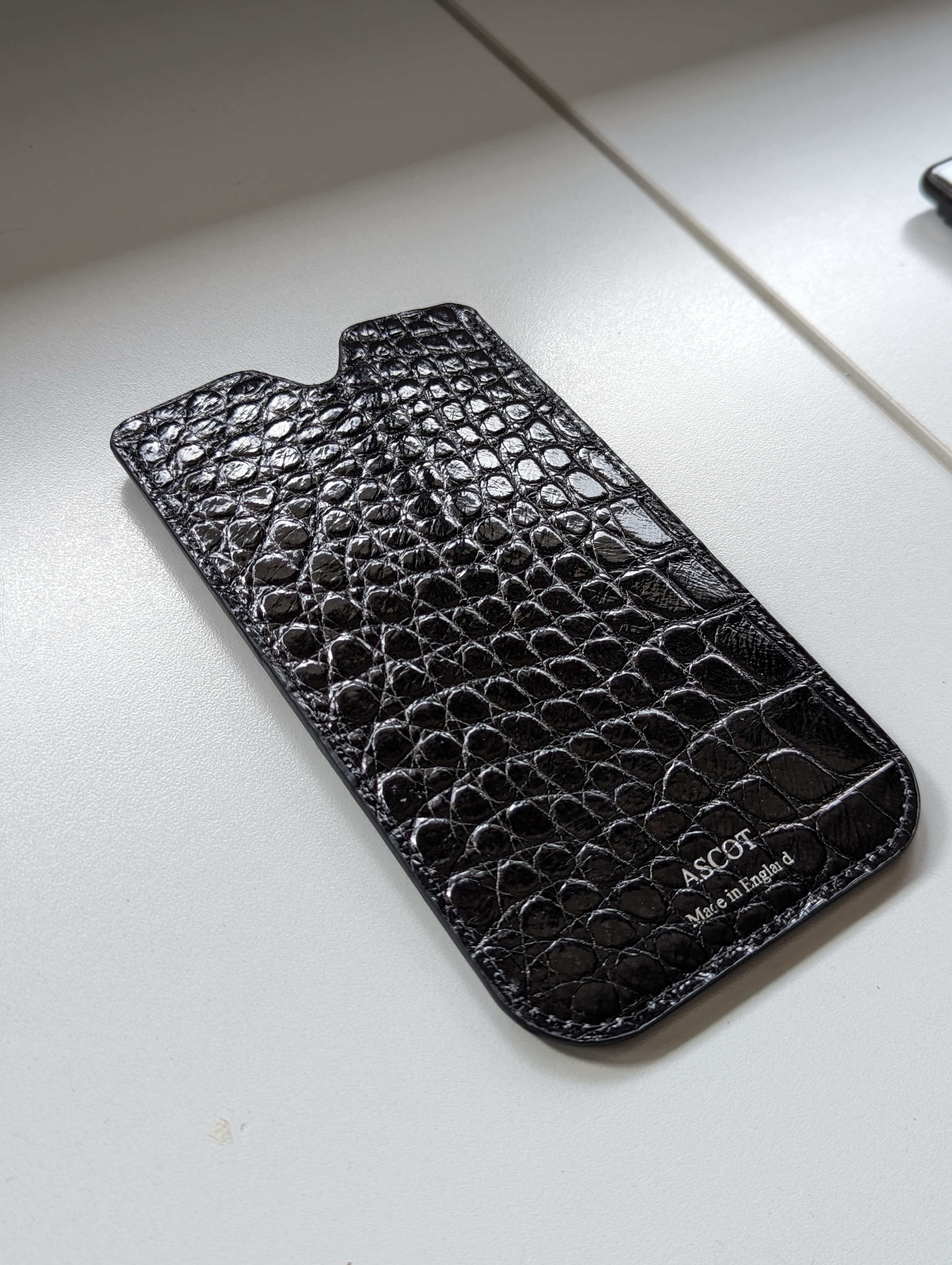 Phone Pouch - Black Crocodile - Ascot Shoes