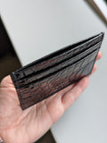 Credit Card Slip - Black Crocodile - Ascot Shoes